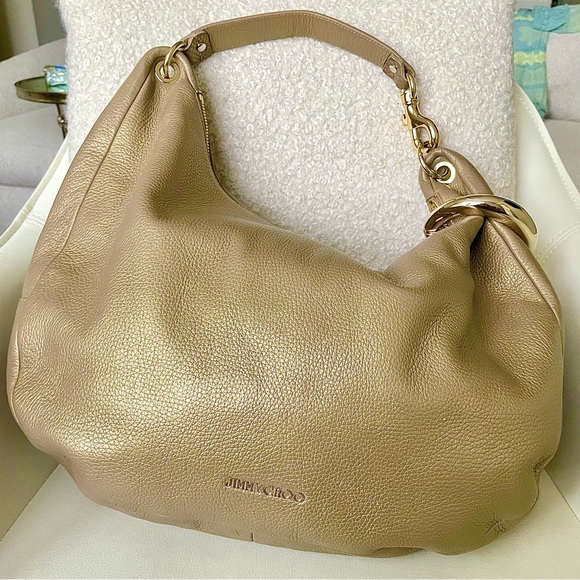 JIMMY CHOO Metallic Hobo Bag βοΈRARE COLORβοΈSALE β OFFERS WELCOMED β - Picture 10 of 16